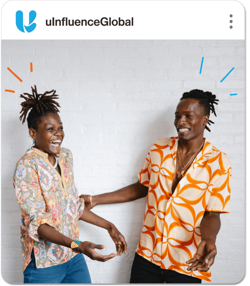 A photo of two people on a social media feed